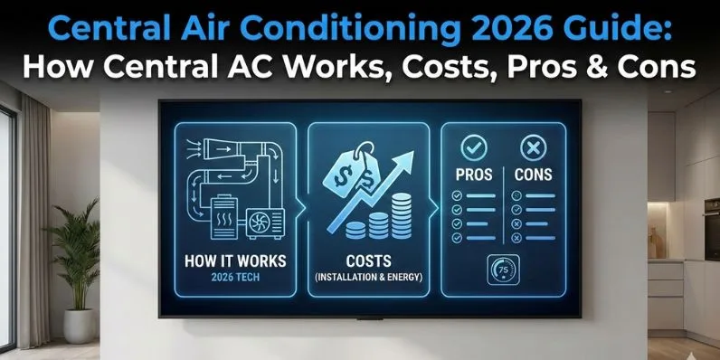 Central Air Conditioning 2026 Guide How Central AC Works, Costs, Pros & Cons