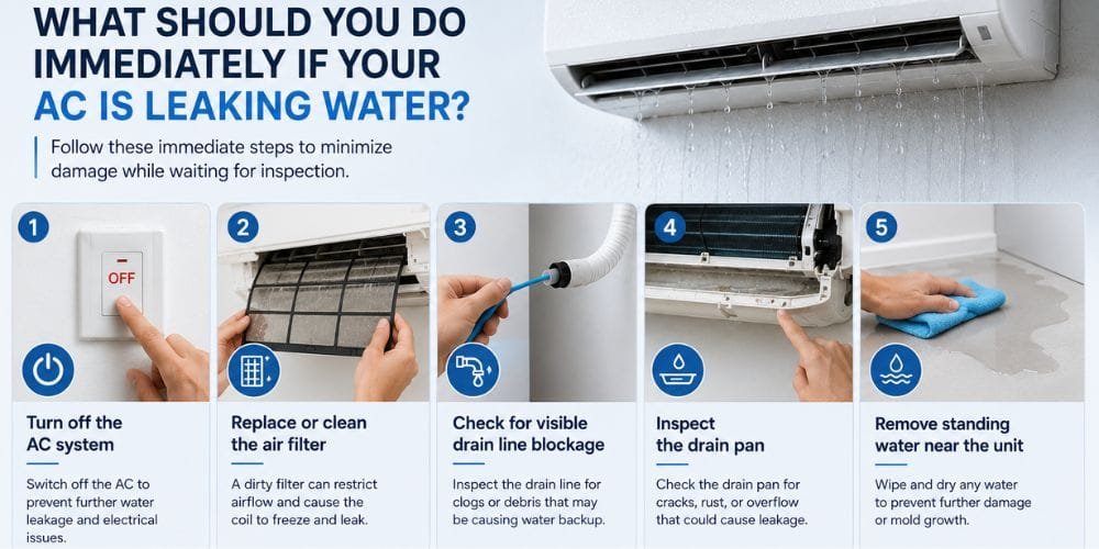 What Should You Do Immediately If Your AC Is Leaking Water